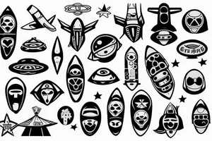 ufo cool design tattoo idea