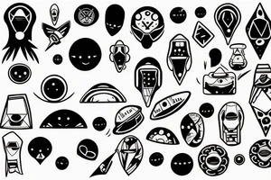 ufo cool design tattoo idea
