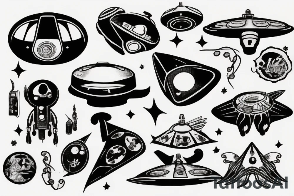 ufo cool design tattoo idea