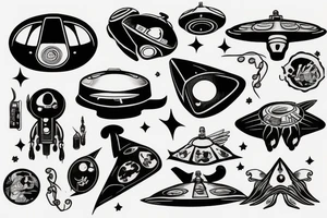 ufo cool design tattoo idea