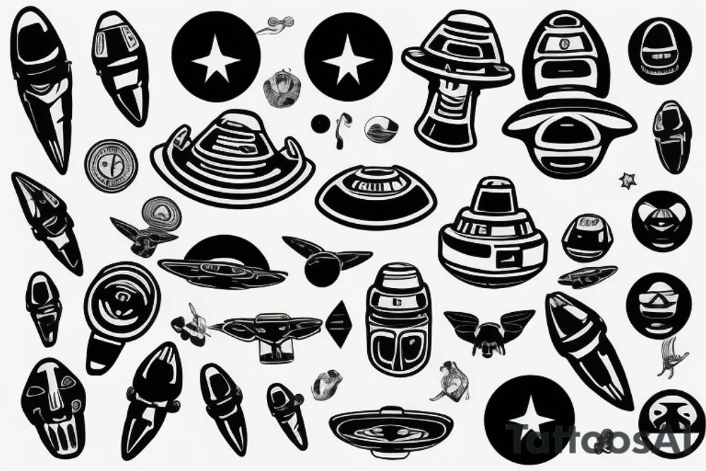 ufo cool design tattoo idea