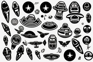 ufo cool design tattoo idea