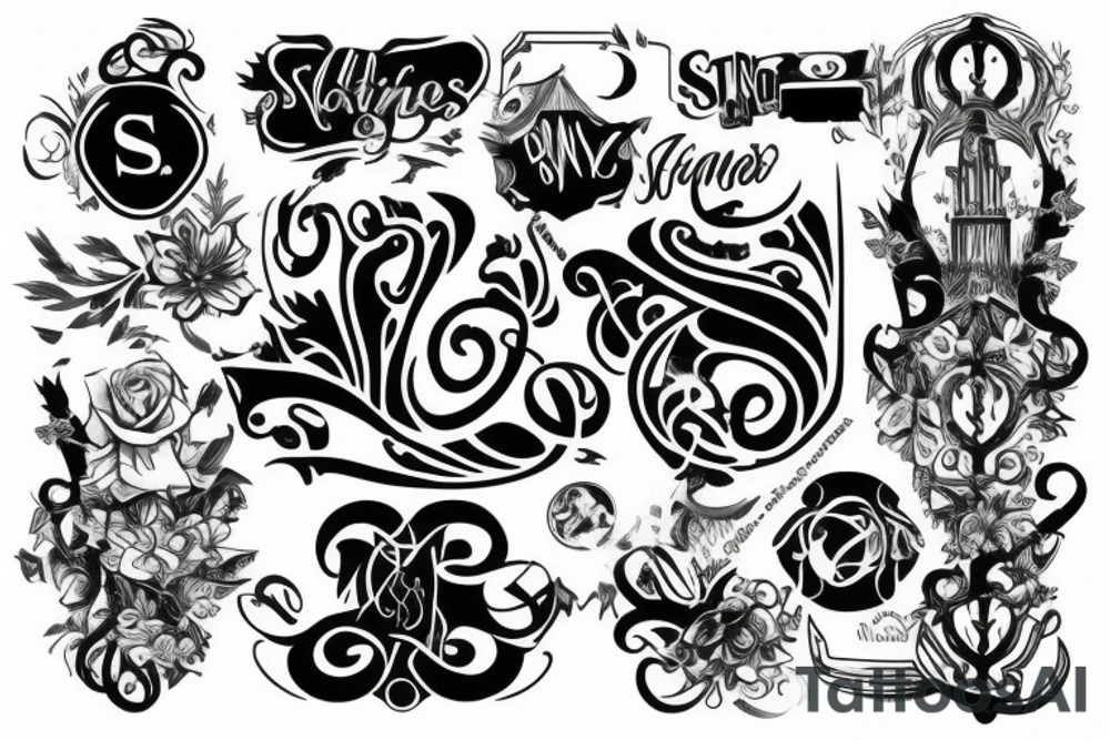 combine A and S into a single design tattoo idea