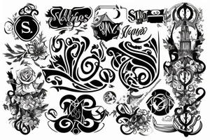 combine A and S into a single design tattoo idea