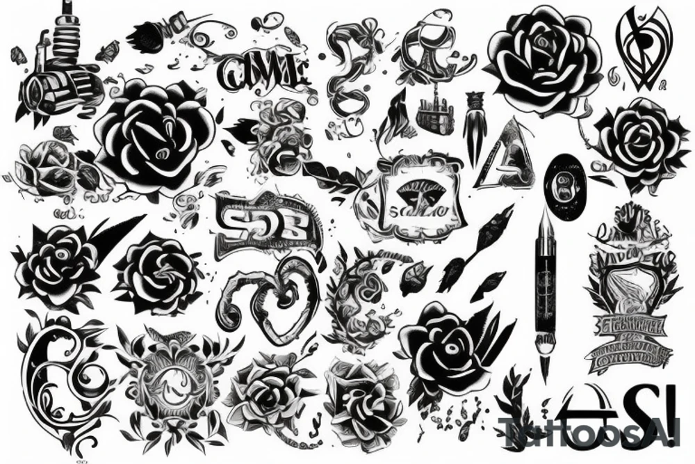 combine A and S into a single design tattoo idea