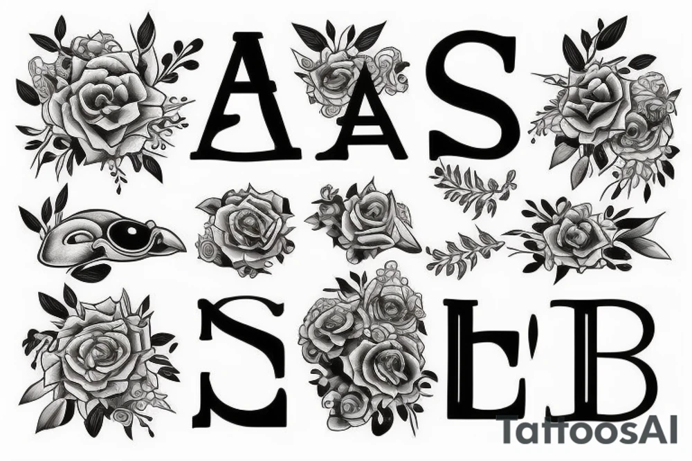 combine initials A and S into a single design tattoo idea