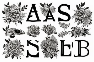 combine initials A and S into a single design tattoo idea