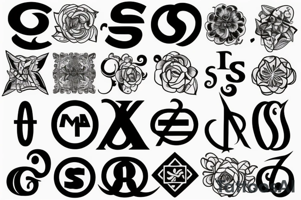 combine initials A and S into a single design tattoo idea