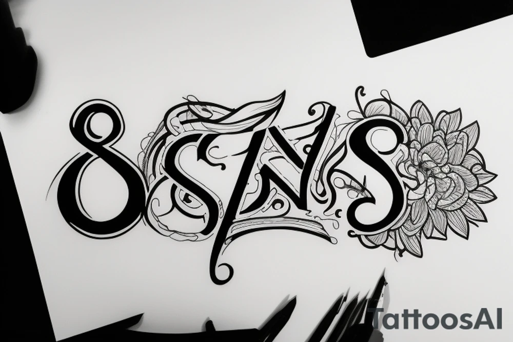 combine initials A and S into a single design tattoo idea