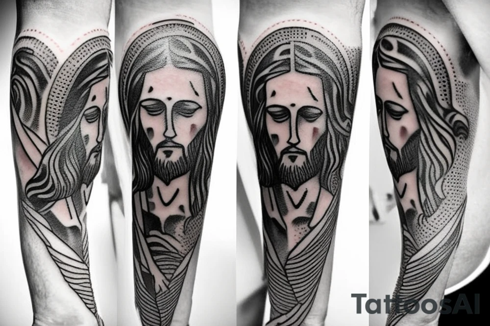 alcoholic Jesus tattoo idea