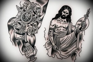alcoholic Jesus tattoo idea