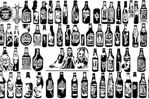 Jesus with beer bottle tattoo idea