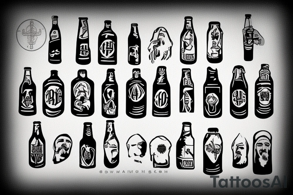 Jesus with beer bottle tattoo idea