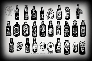 Jesus with beer bottle tattoo idea