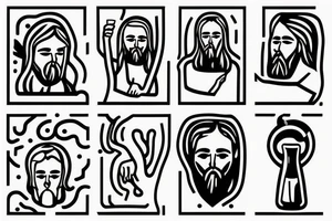 Jesus with beer bottle in hand tattoo idea