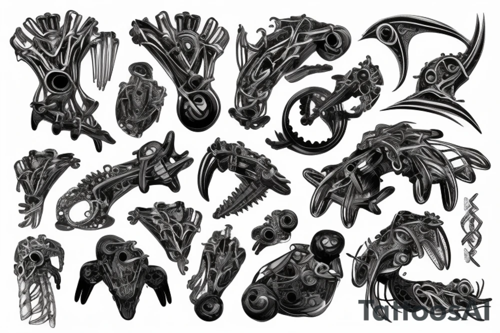 Biomechanical Kinstugi Tattoo tattoo idea