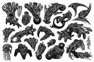 Biomechanical Kinstugi Tattoo tattoo idea