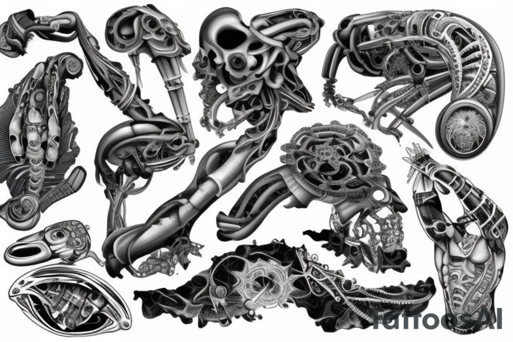 Biomechanical Kinstugi Tattoo tattoo idea