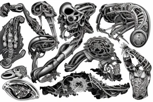 Biomechanical Kinstugi Tattoo tattoo idea