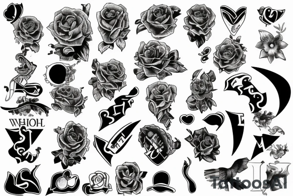 Black and white tattoo, exemplifying themes from a competitor, and a public servant tattoo idea