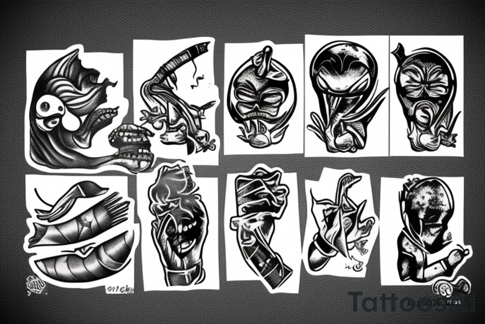 alien smoking cigar tattoo idea