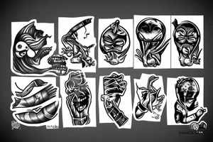 alien smoking cigar tattoo idea