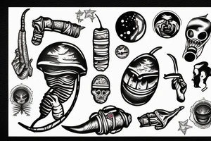 alien smoking cigar tattoo idea