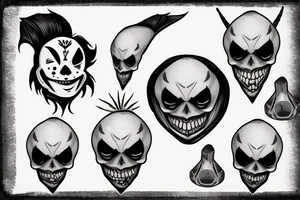 Laughing Jack with skull face tattoo idea