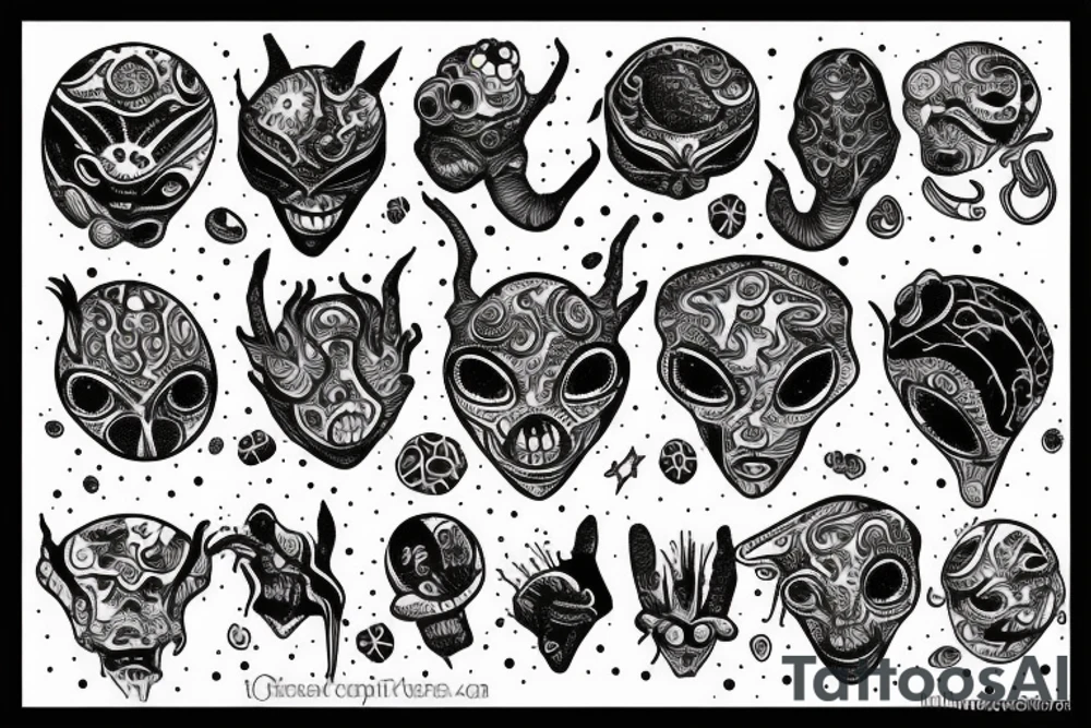crazy alien tattoo idea