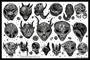 crazy alien tattoo idea