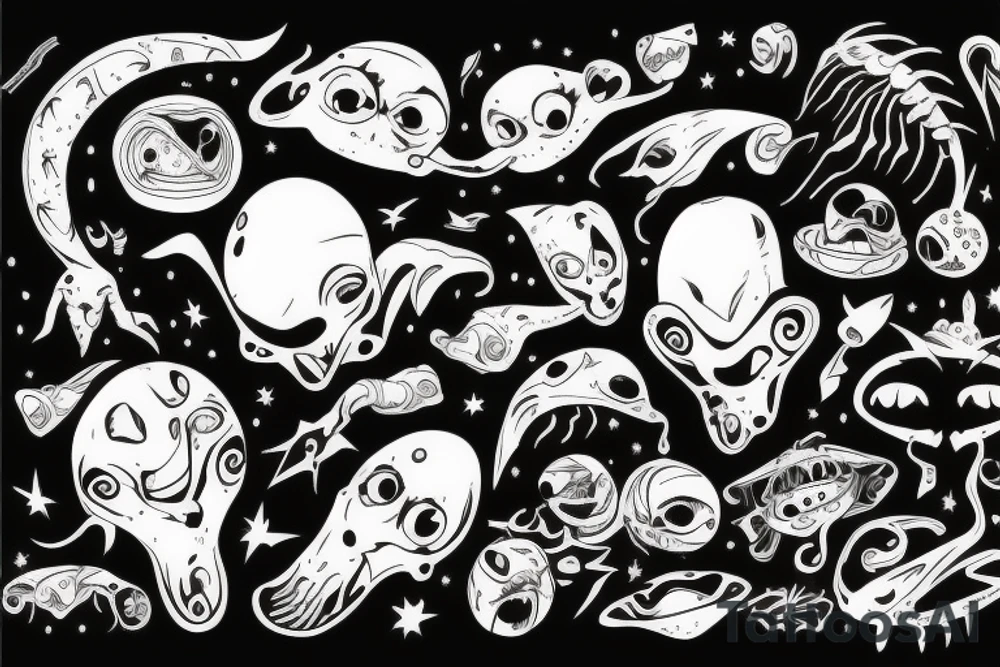 crazy alien tattoo idea