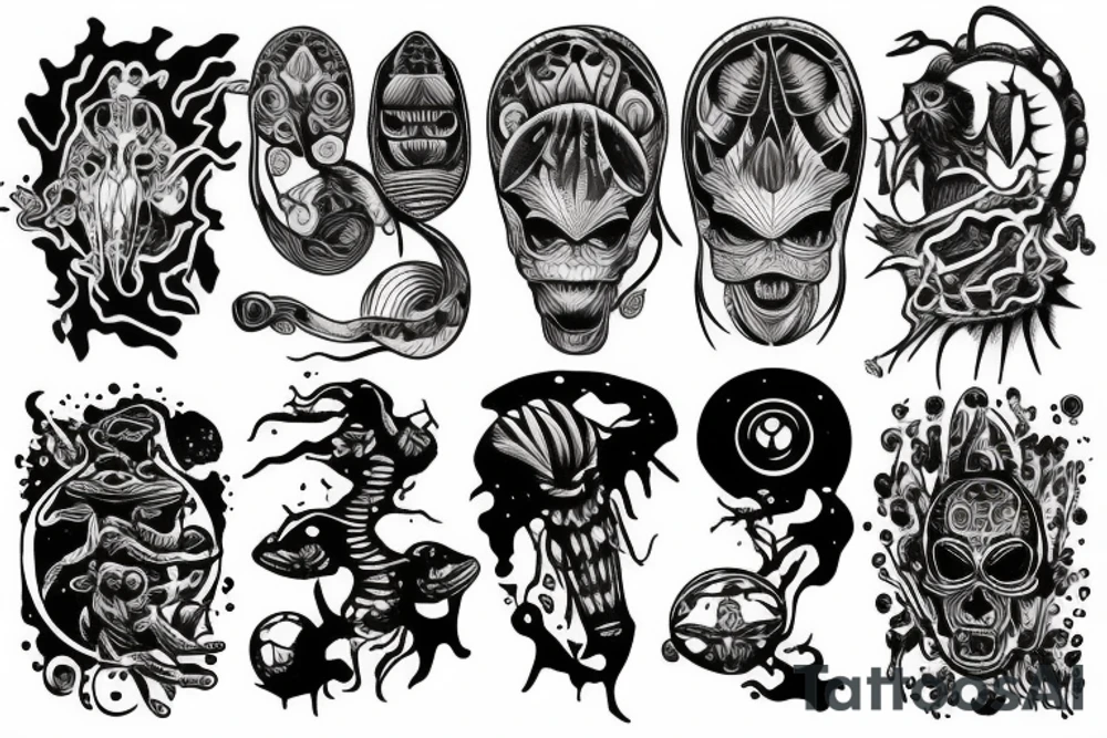 crazy alien tattoo idea