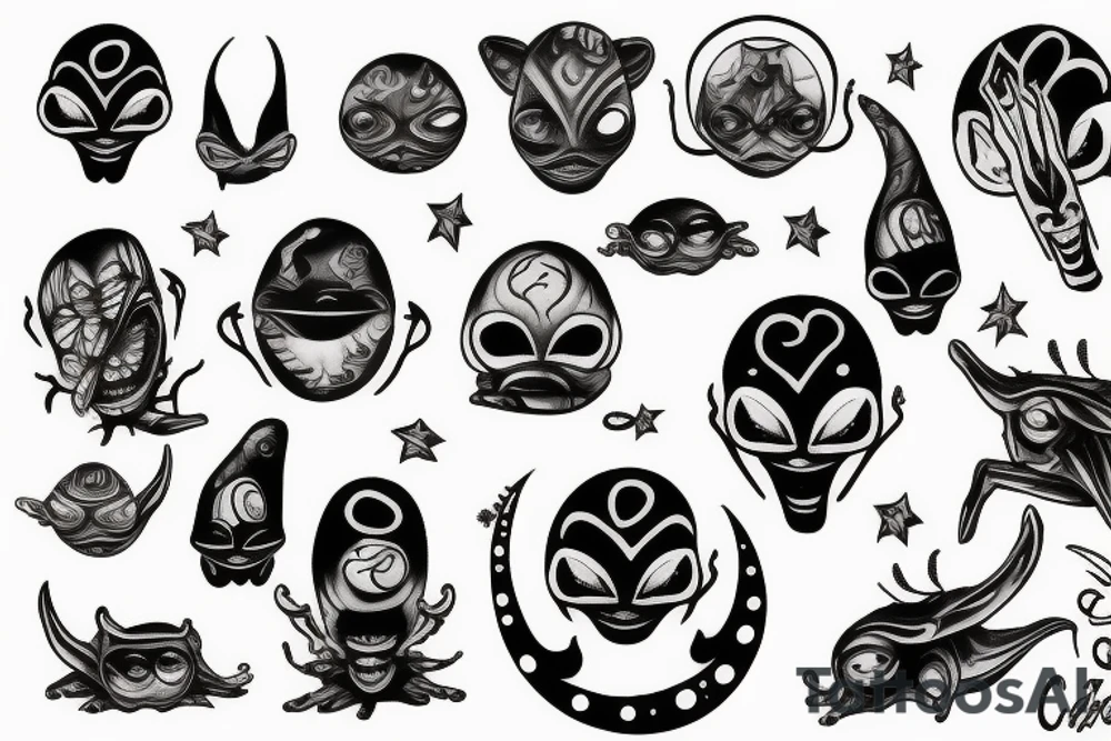 crazy alien tattoo idea