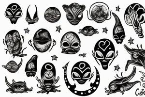 crazy alien tattoo idea