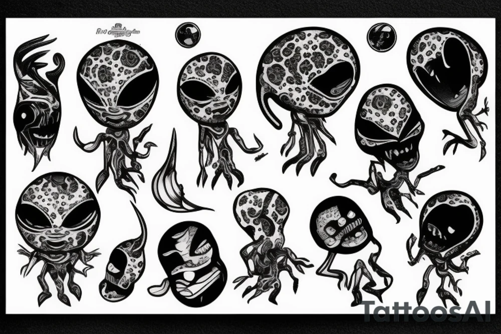 crazy alien tattoo idea