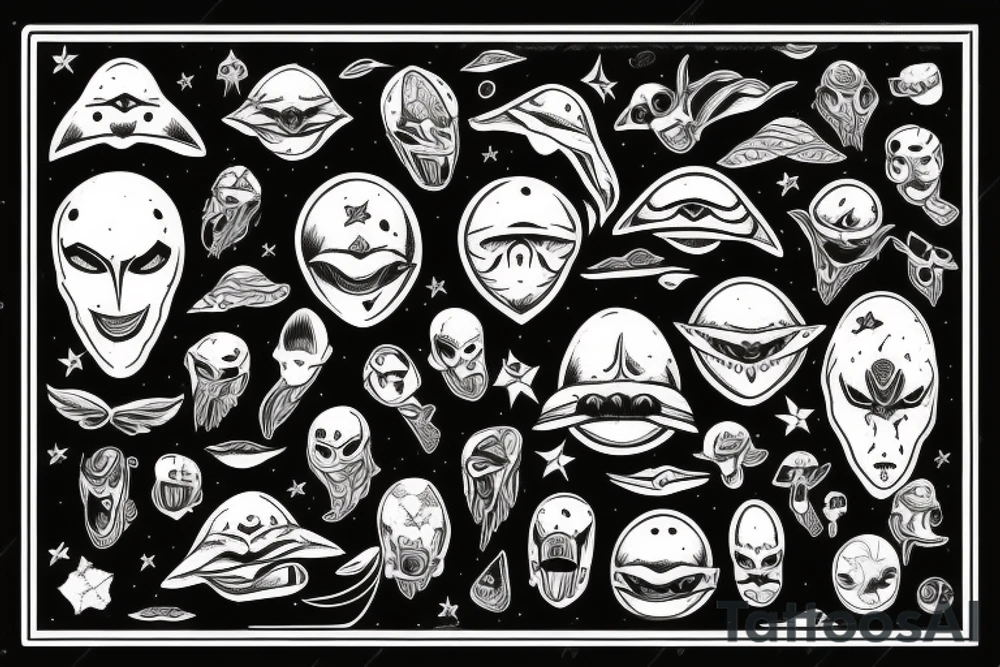 crazy alien tattoo idea