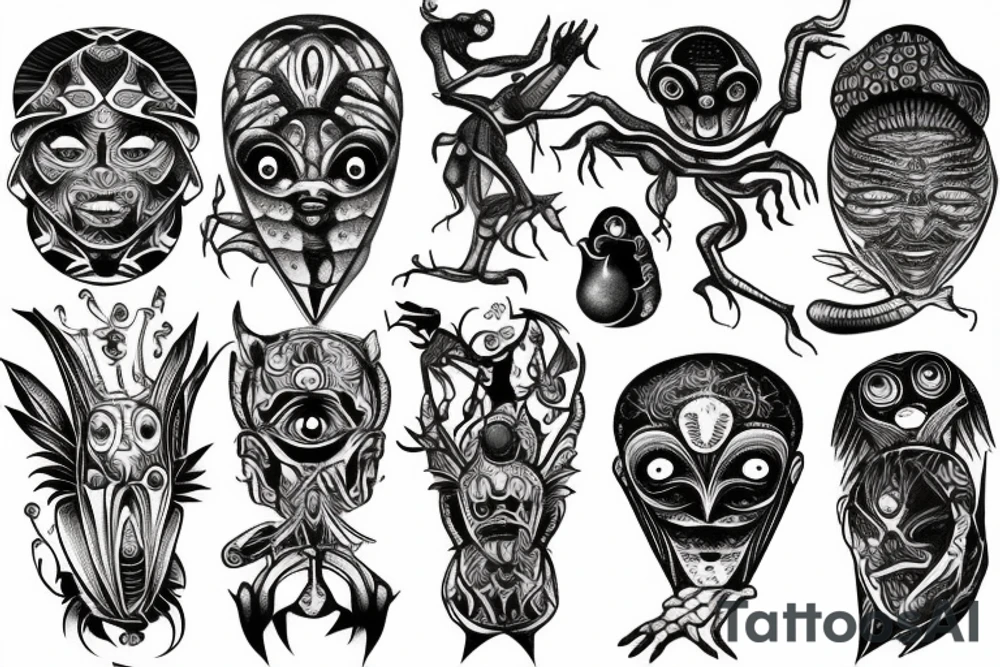 crazy alien tattoo idea