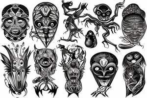 crazy alien tattoo idea