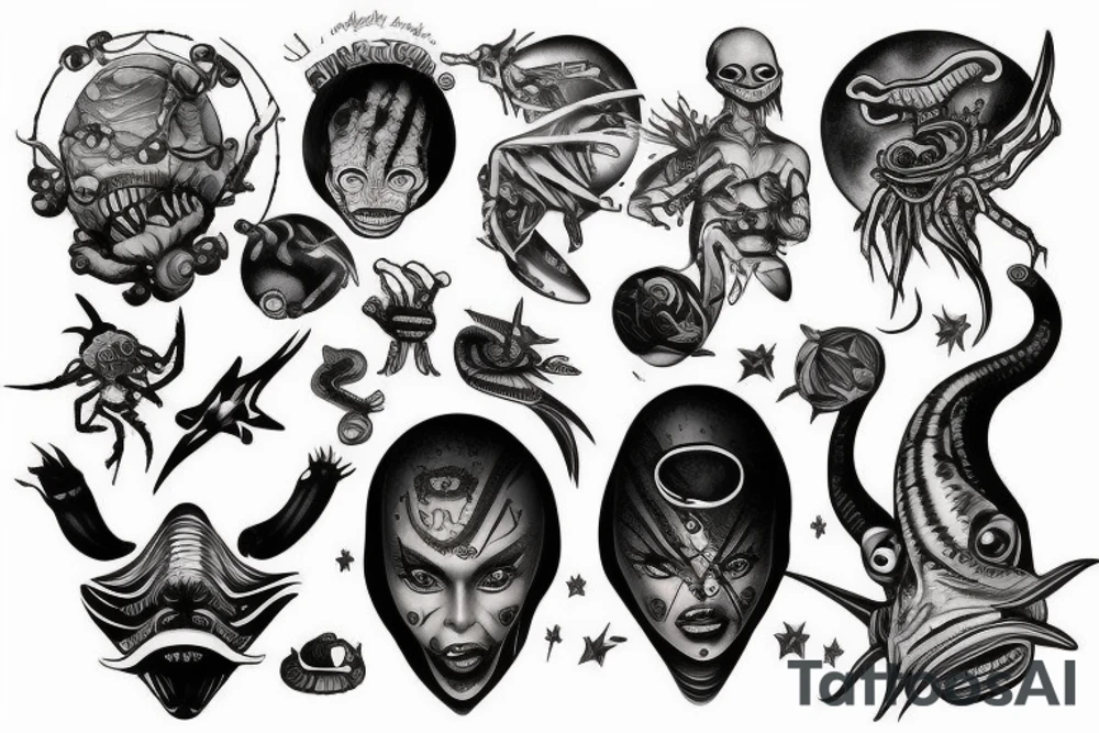 crazy alien tattoo idea