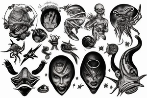 crazy alien tattoo idea