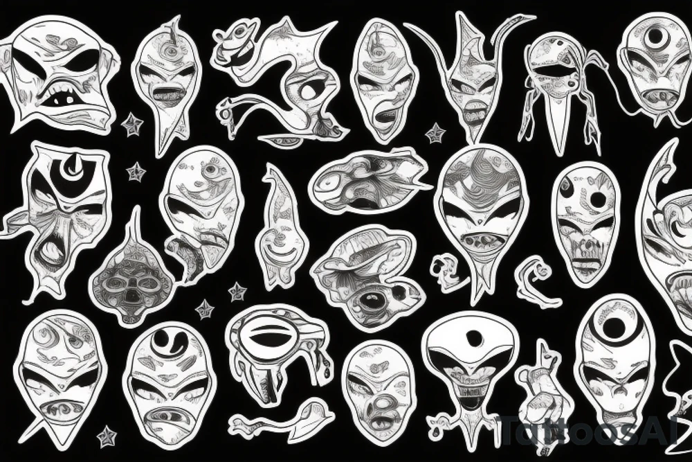 crazy alien tattoo idea