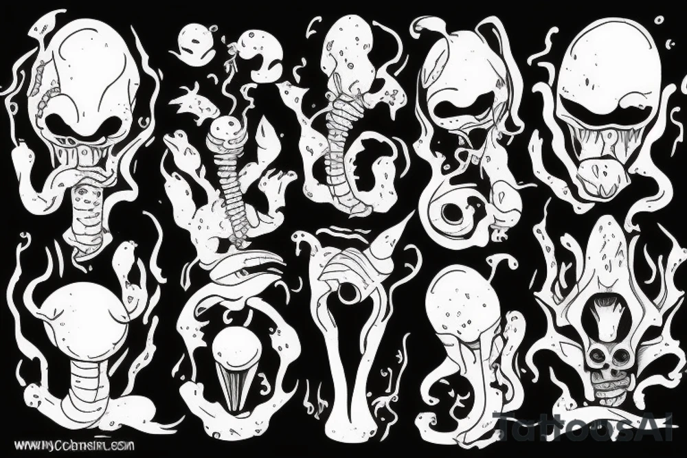 alien smoking tattoo idea