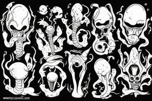 alien smoking tattoo idea