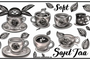 sloth drinking tea tattoo idea