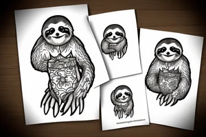 sloth holding a mug tattoo idea