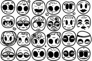 cute sun face tattoo idea