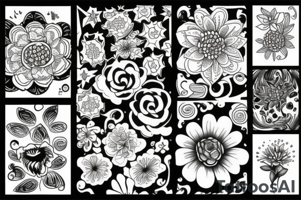 crazy but simple flower tattoo idea