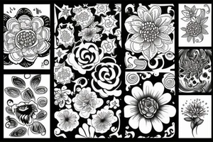 crazy but simple flower tattoo idea