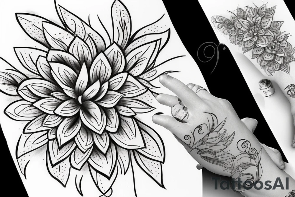 crazy but simple flower tattoo idea