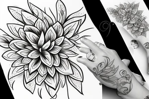 crazy but simple flower tattoo idea